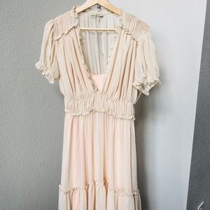 SOLD Crimson in Grace Gathered Ruffle Dress